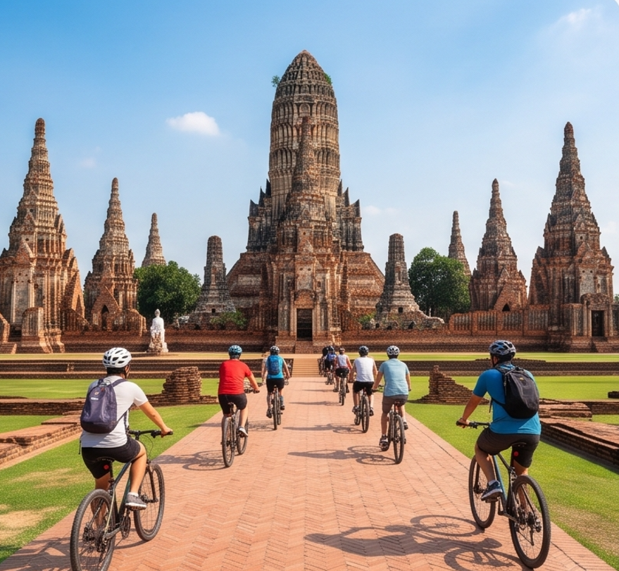 Full Day Cycling Ayutthaya Historical Park Highlights 5-6 Hours 2,100 Bath